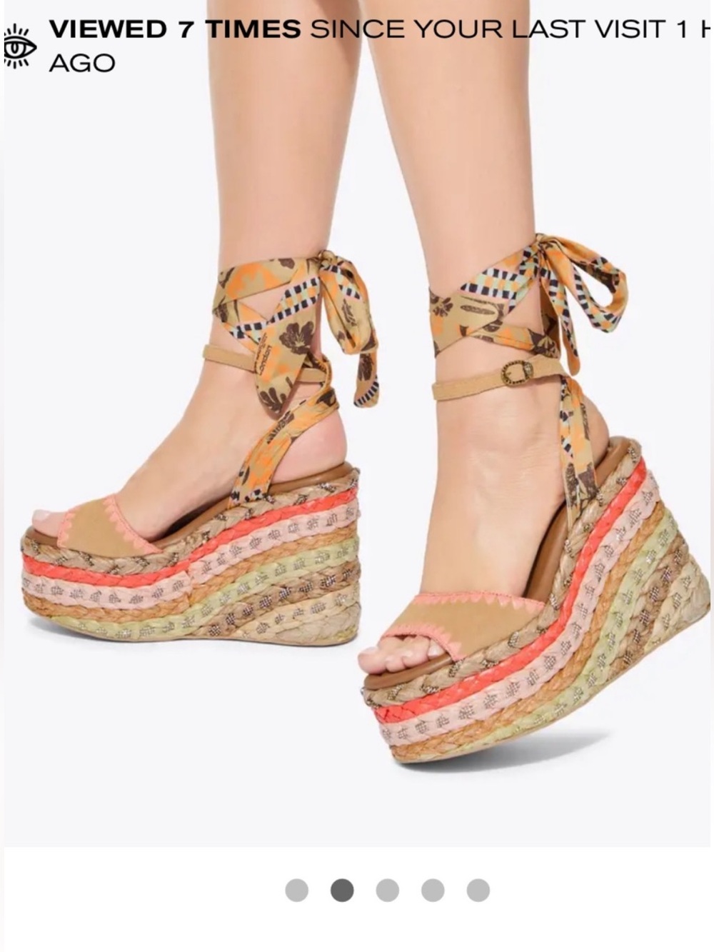 Kurt Geiger Chelsea Scarf Wedge Heel Women EU 37 US 7